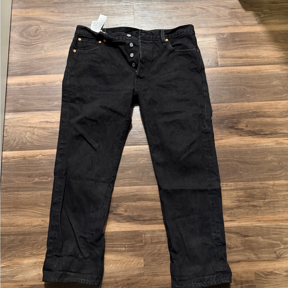 Levi's Premium 501 Selvage Black Straight Leg Denim